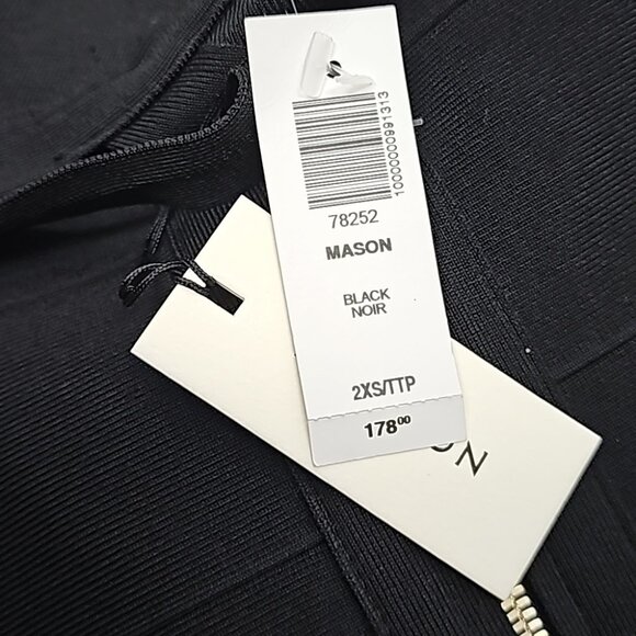 NWT ARITZIA Babaton Mason Bandage Dress Black Bodycon Adjustable Straps XXS - Picture 11 of 12